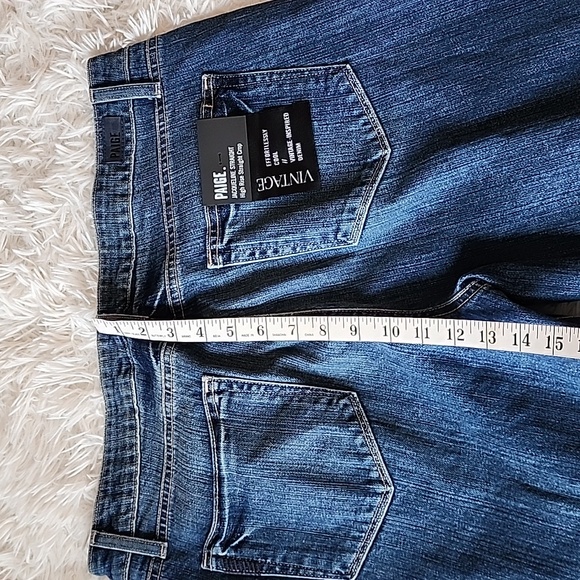PAIGE Blue Jacqueline Straight Ankl Lace Jeans Brand New - Picture 5 of 15
